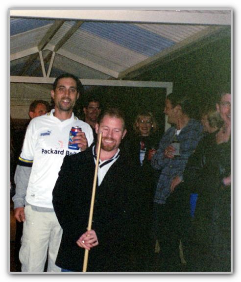 FJ & Steve at CJ surprise 30th bday party at Hardy Rd